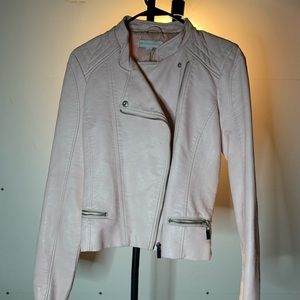 Pink New York and Company Leather Jacket